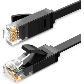 UGREEN Ethernet RJ45 плосък мрежов кабел, Cat. 6, UTP, 15m (черен) (50180)