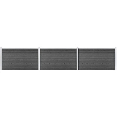 vidaXL Set plotového dílce WPC 526 x 105 cm černý