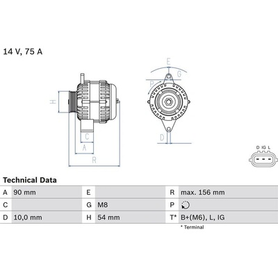 BOSCH 0 986 081 950 generátor (0986081950)