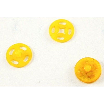 Plastový patentiek - žltá - priemer 1,1 cm