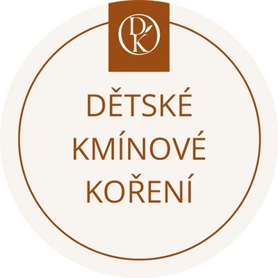 Davídkovo koření Etiketa Dětské kmínové koření béžová průměr 4,5 cm 1 ks