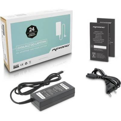 Movano Зарядно за лаптопи HP / Toshiba / Acer / Asus / Lenovo / Dell, 45W / 20V / 2, 25A / конектор USB-C (ZZ/USBC45WB)