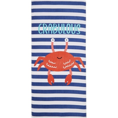 Catherine Lansfield Modrá plážová osuška 160 x 76 cm Crabulous