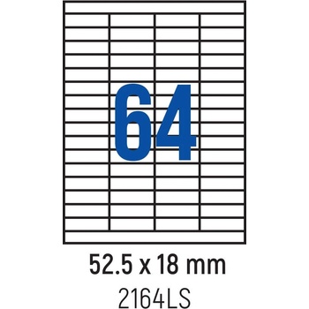 Spree Етикети лепящи 64 бр. , 52.5x18.0 мм, 100 л. , A4, кант 2 (3800884030097)