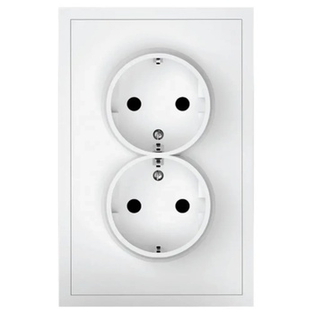 Commel КОНТАКТ ШУКО ДВОЕН 16a С РАМКА БЯЛ