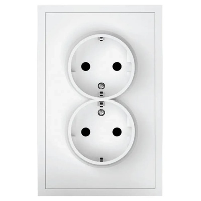 Commel КОНТАКТ ШУКО ДВОЕН 16a С РАМКА БЯЛ