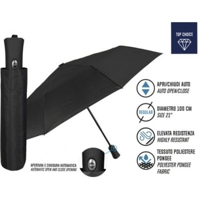Perletti 96009-01 promocionali deštník plně automatický skládací černý