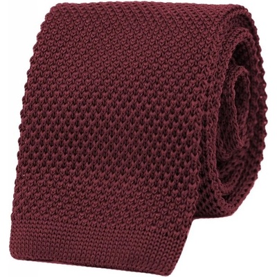 Pletená kravata Burgundy vínová