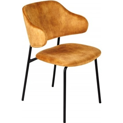 Ainnde Tracy tmavě žlutá / černá samet 2 ks