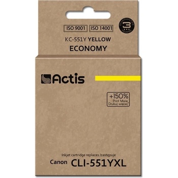 Compatible KC-551Y ink (replacement for Canon CLI-551Y; Standard; 12 ml; yellow (with chip) (KC-551Y)