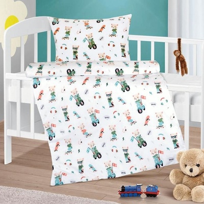 Bellatex obliečky Agáta Medvedík na motorke 90 x 135 45 x 60 cm