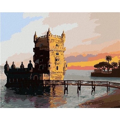 zuty Malování Podle Čísel Věž V Lisabonu 40 x 50 Cm Plátno Rám