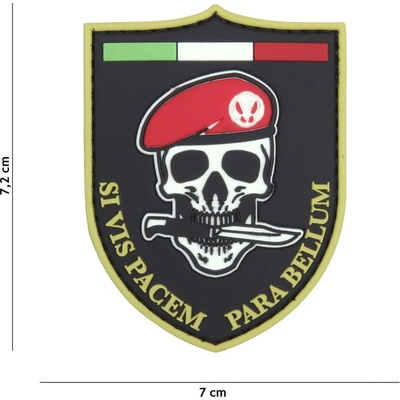 Gumová nášivka 101 Inc znak Si vis pacem - čierna