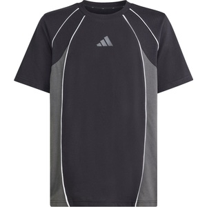 Adidas Детска тениска adidas Kid's Color Block T-Shirt - Black / Grey Six / White - размер 140 (EU) (704-6482-0112)