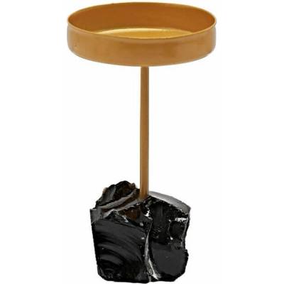 Nefertitis Svícen na čajovou svíčku Černý obsidián NF64491 - 5 x 9 cm