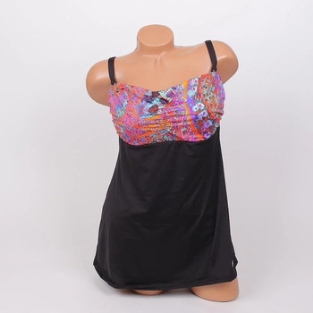 Image 1 of Макси танкини в черно с цветен десен - чашка c