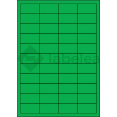 Labelea Samolepiace etikety 48,5x25,4 mm farebné papierové, na hárku A4, pre laserovú a atramentovú tlač, Farba etikiet Zelená, Počet hárkov v balení 100 EPY048025PG044S