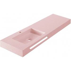 Inter Ceramic Мивка за баня " RESIN POLY MARBLE" ICC 12046PINK/L, стенен монтаж, смола, розов мат, 120x46см (12046PINK/L)