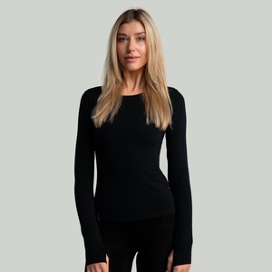 GymBeam STRIX Дамска тениска с дълъг ръкав MERINO I Black L