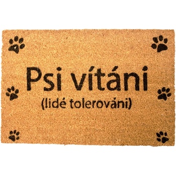 Home Elements Rohožka s textem Psi vítáni hnědý 40 x 60 cm