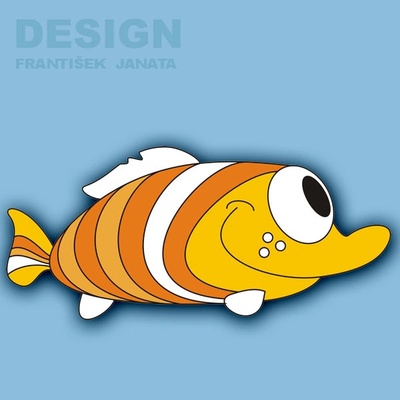 DEKORACE NA ZEĎ RYBA ORANŽOVÁ 55cm