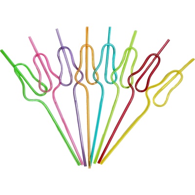 Little Genie Productions Пластмасови сламки с блясък за празник (8 бр. )