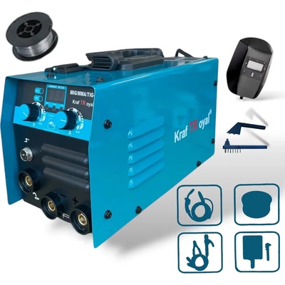 KraftRoyal Инверторен електрожен 400А с телоподаващо 2в1 kraftroyal + соларна маска + ролка тел