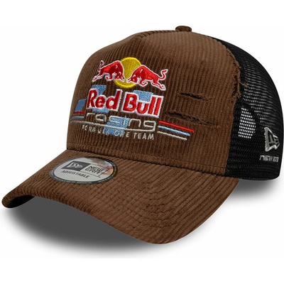 New Era F1 Distressed Cord 9FORTY A-Frame Trucker RED BULL F1 Chestnut Brown