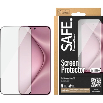 Image 1 of Safe Стъклен протектор SAFE - Huawei Pura 70, UWF, черен (5715685001116)