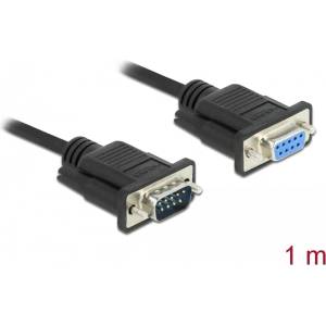Delock Sub-D9, RS-232 сериен кабел, мъжки-женски, 1 м