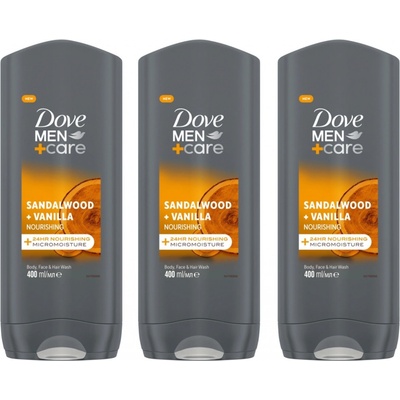 Dove Men+Care pánsky sprchový gél Sandalwood + Vanilla 400 ml