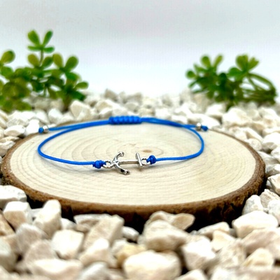 Certom Provázkový náramek se stříbrnou kotvou 0075