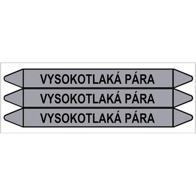 Značení potrubí, vysokotlaká pára,3 ks, 355 × 37 mm PZ 009511