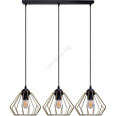 HEXE Пендел CEED GOLD 3xE27/60W/230V черен/златист (HX0244)