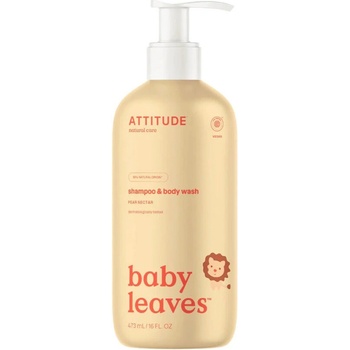 ATTITUDE Mydlo detské telové a šampón 2 v 1 Babyleaves 473 ml