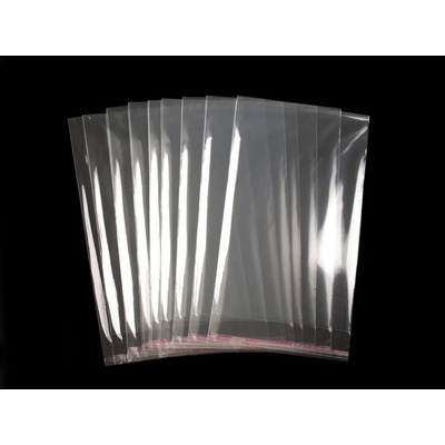 Prima-obchod PP sáček s lepicí klopou 17x28 cm, barva transparent 100 ks