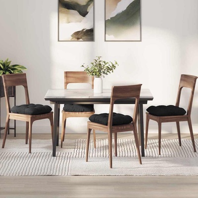 vidaXL Възглавници за седалки 4 pcs Черно 45 x 45 x 12 см текстил (42015105)