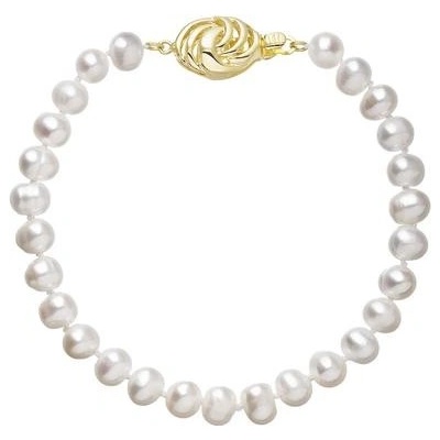 Pavona perlový náramek z říčních perel se zapínáním ze 14 karátového zlata 923001.1/9265A bílý