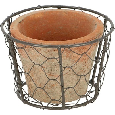Esschert Design keramický květináč RUSTIC 8X12 CM CIHLOVÁ