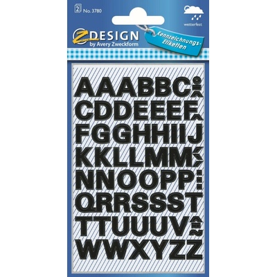 Avery Zweckform 3780 Samolepicí písmenka, fólie, 9,5 mm, 104 ks, černé – Zboží Dáma