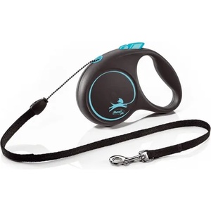 flexi Автоматичен повод FLEXI Black Design S синьо въже 5 м - 12 кг 03333