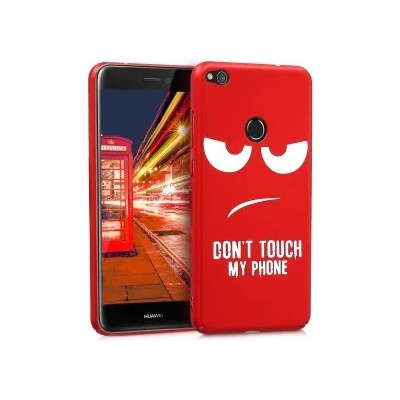 kwmobile Твърд калъф с дизайн don't touch my phone за Huawei P9 Lite 2017 - бял