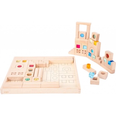 TickiT Dřevěné kostky s drahokamy 83 ks