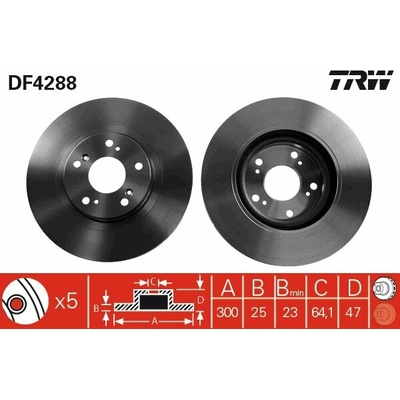 TRW Brzdový kotúč DF4288 sada 2 ks