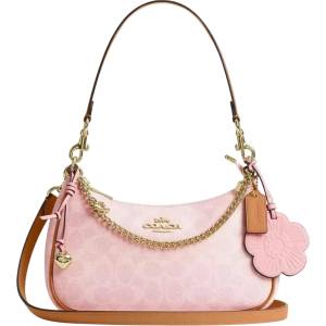 Coach Дамска чанта Coach Teri Shoulder, Signature Canvas, Розова (CEA20-PINK)