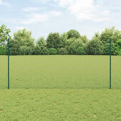 vidaXL Svařovaná drátěná plotovina s tyčkami 50 x 1,2 m Zelená