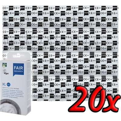 Fair Squared XL 60 - Fair Trade Vegan Condoms 20 pack