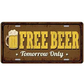 Ceduľa značka Free beer