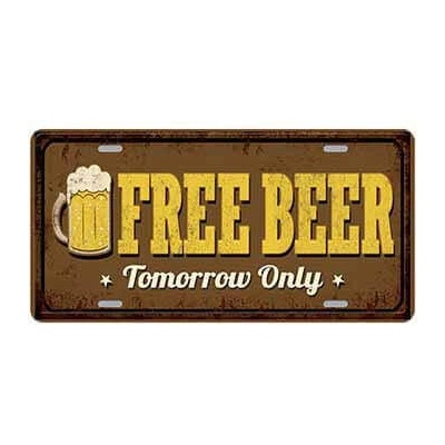 Ceduľa značka Free beer