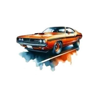Nažehlovací obrázek - americké auto červené (10,0 x 6,8 cm)